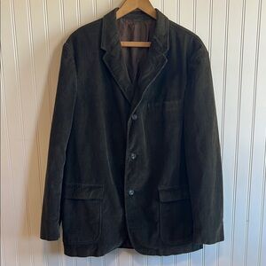 Dark Brown Dark Green Corduroy Blazer vintage women’s large men medium Penny’s